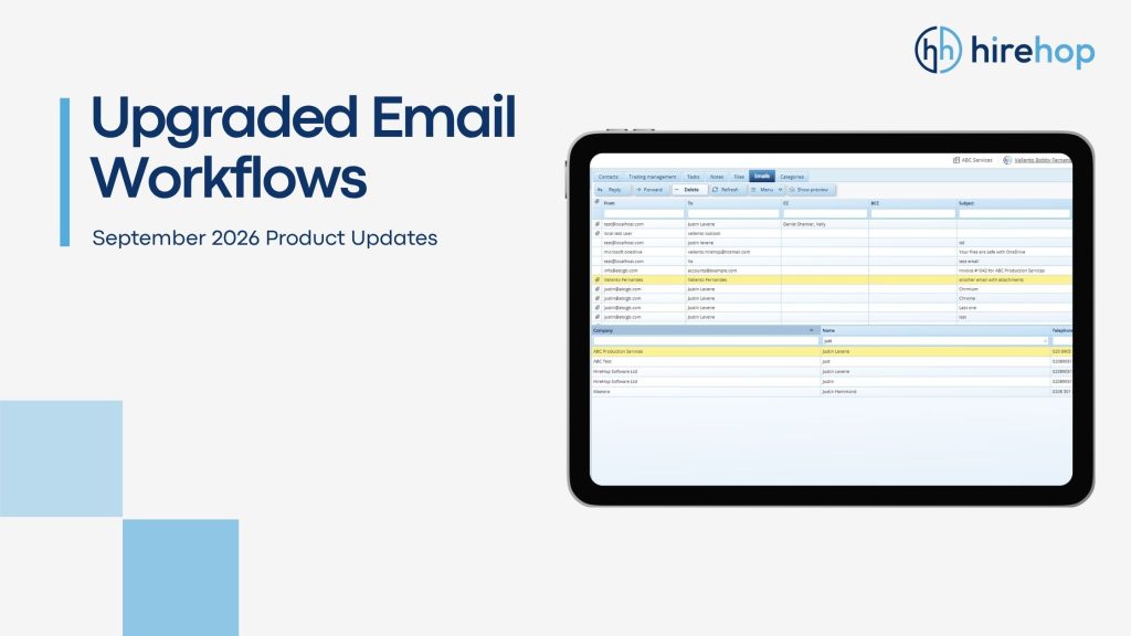 Cleaner Email Workflows, Faster Search, and Unified Address Book History | Hirehop
