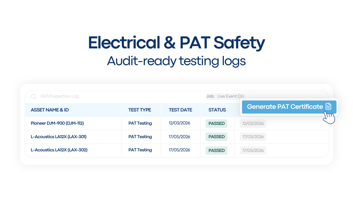 HireHop Electrical and PAT Safety Audit-Ready Testing Logs