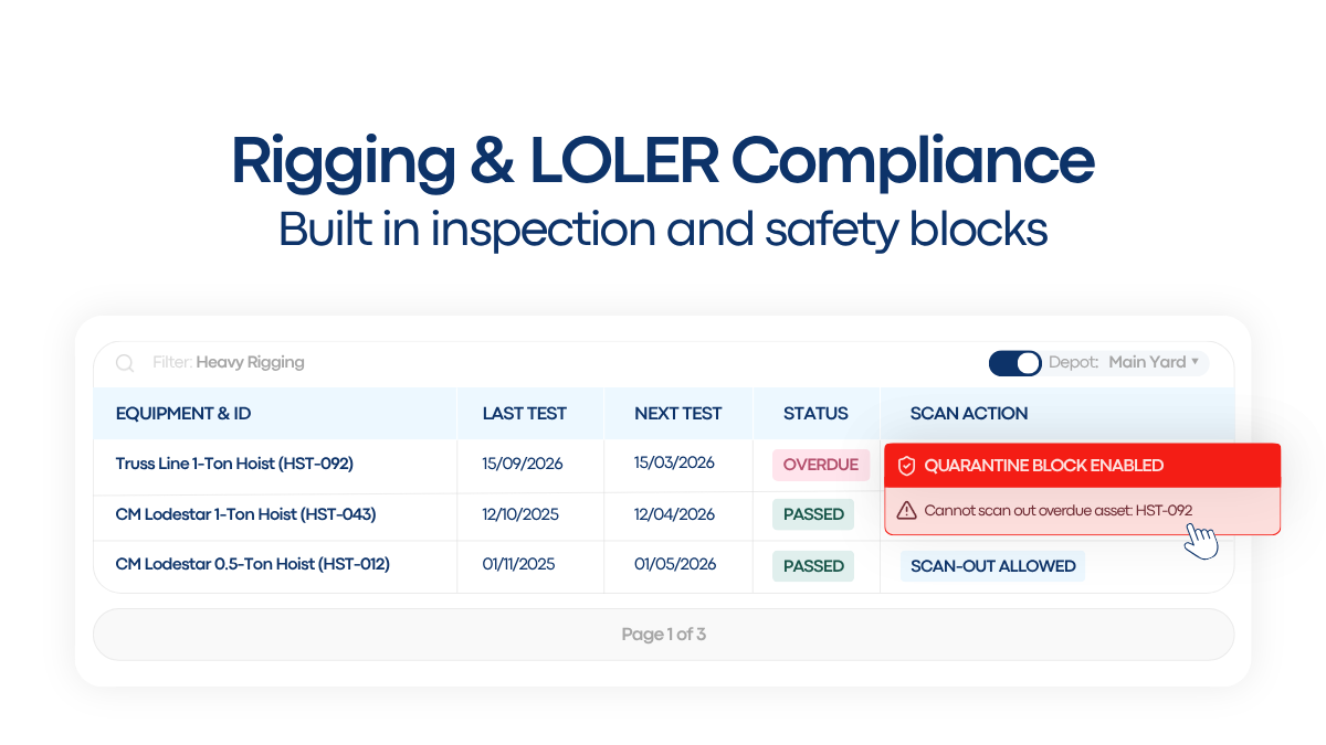 HireHop Rigging and LOLER Compliance Safety Blocks Screen